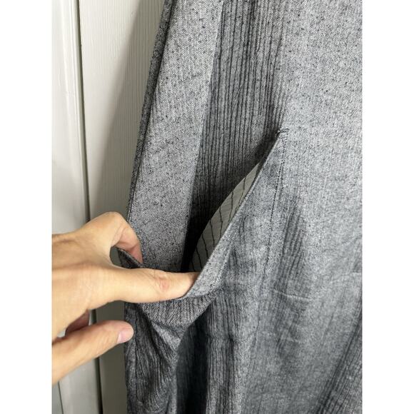 COMFY USA Medium Gray Pullover Dress Lagenlook Ruched Layering LargePockets - Picture 4 of 8